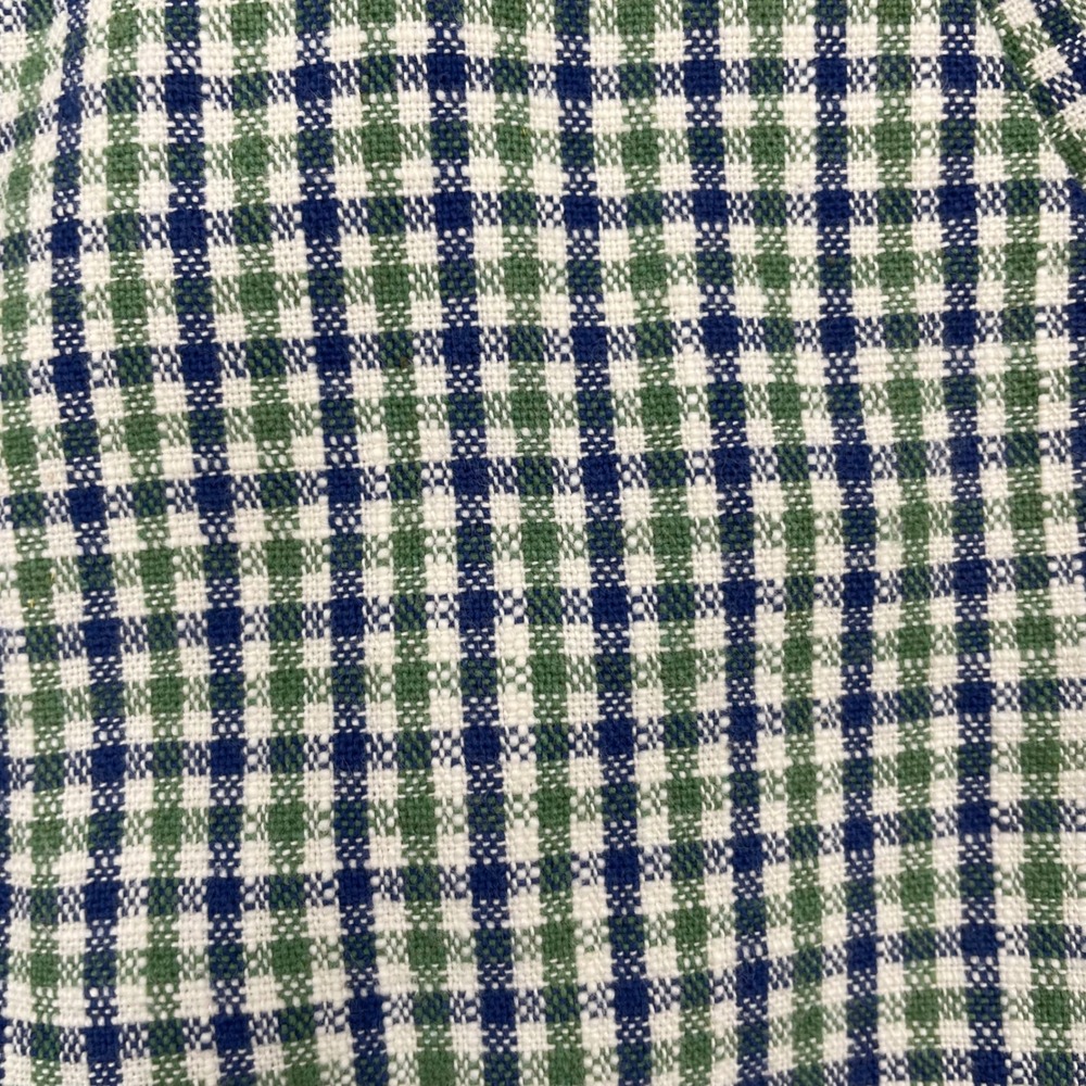 Zara Basic Gingham Check Long Coat Green Blue Whi… - image 5